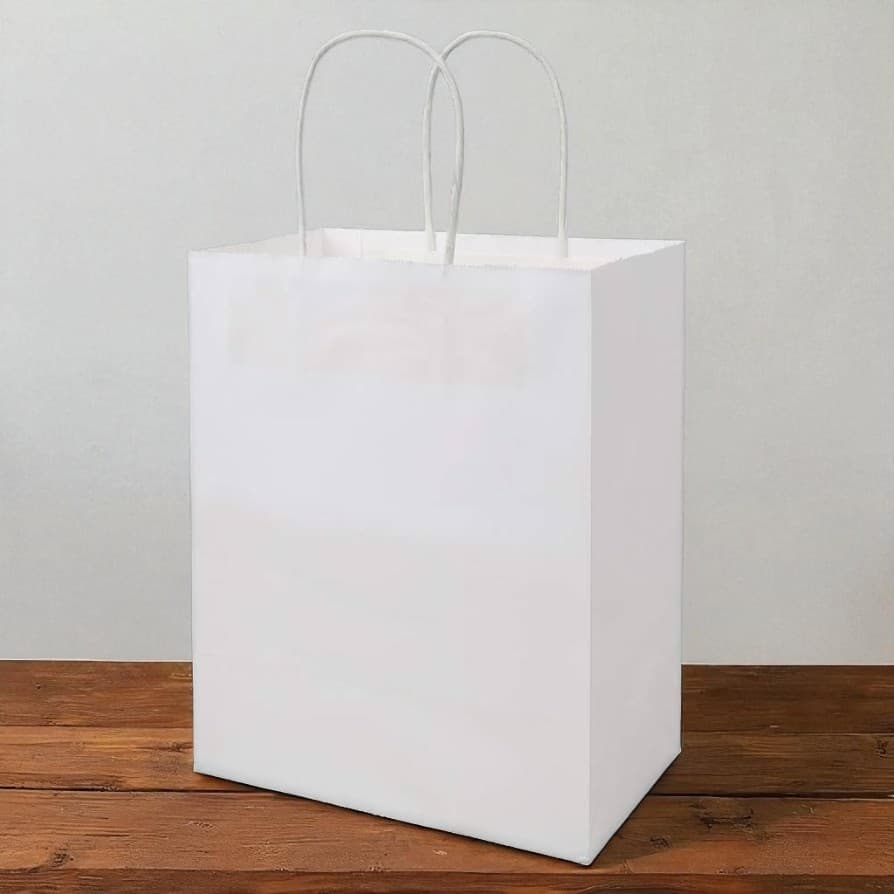 White Carry Bags – Ideal for Shopping & Gifts | Paper Bag alternate view