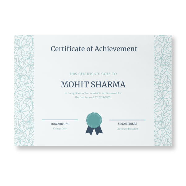 print certificate